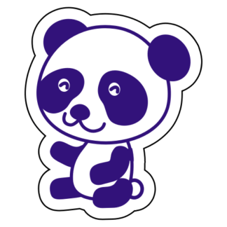 Joyful Panda Sticker (Purple)